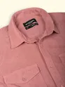 Rose Pink Dual Pocket Textured Corduroy Shirt