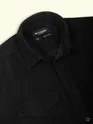 Black Dual Pocket Textured Corduroy Shirt