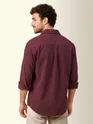 Wine Dual Pocket Textured Corduroy Shirt