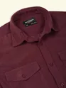 Wine Dual Pocket Textured Corduroy Shirt