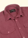 Mauve Dual Pocket Textured Corduroy Shirt