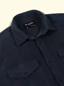 Navy Dual Pocket Textured Corduroy Shirt