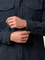 Navy Dual Pocket Textured Corduroy Shirt