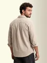 Off White Dual Pocket Textured Corduroy Shirt
