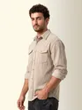 Off White Dual Pocket Textured Corduroy Shirt