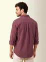 Dark Mauve Dual Pocket Textured Corduroy Shirt
