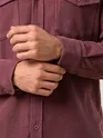Dark Mauve Dual Pocket Textured Corduroy Shirt