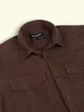 Tan Brown Dual Pocket Textured Corduroy Shirt