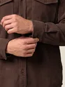 Tan Brown Dual Pocket Textured Corduroy Shirt
