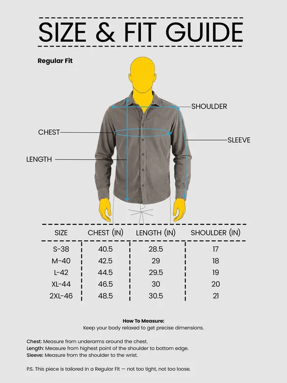 Grey Textured Corduroy Shirt