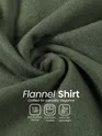 Olive Green Recycled Solid Flannel Shirt 
