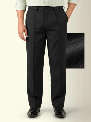 Black Striped Relaxed Fit Pants