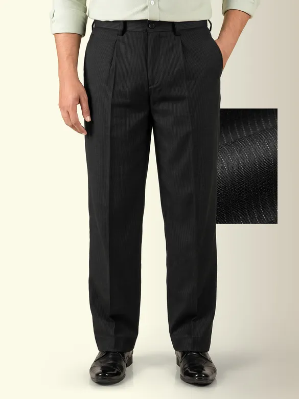 Black Striped Relaxed Fit Pants