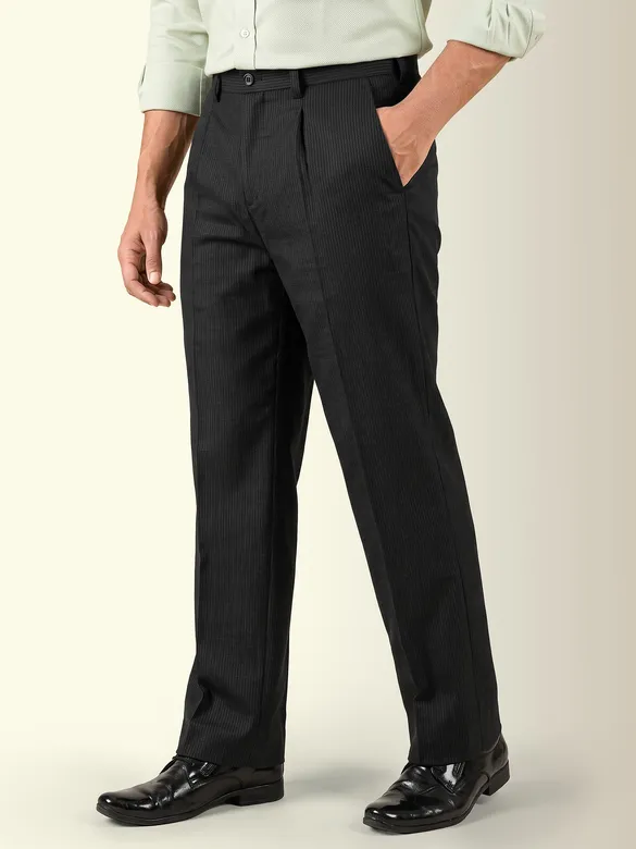 Black Striped Relaxed Fit Pants