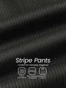 Charcoal Grey Striped Relaxed Fit Pants