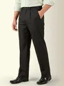 Charcoal Grey Striped Relaxed Fit Pants