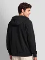 Black Knit Zip-Up Hoodie