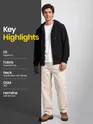 Black Knit Zip-Up Hoodie