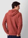Brick Red Knit Zip-Up Hoodie