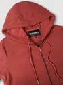 Brick Red Knit Zip-Up Hoodie