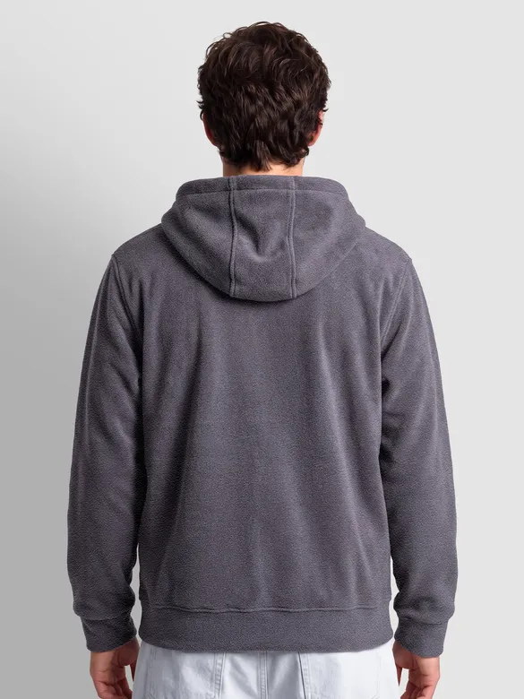 Charcoal Grey Knit Zip-Up Hoodie