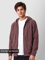 Mauve Knit Zip-Up Hoodie