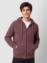 Mauve Knit Zip-Up Hoodie