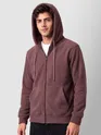 Mauve Knit Zip-Up Hoodie