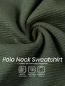 Olive Green Polo Neck Sweatshirt