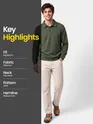 Olive Green Polo Neck Sweatshirt