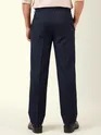 Navy Blue Striped Relaxed Fit Pants