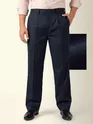 Navy Blue Striped Relaxed Fit Pants