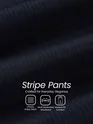 Navy Blue Striped Relaxed Fit Pants