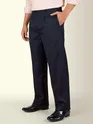 Navy Blue Striped Relaxed Fit Pants