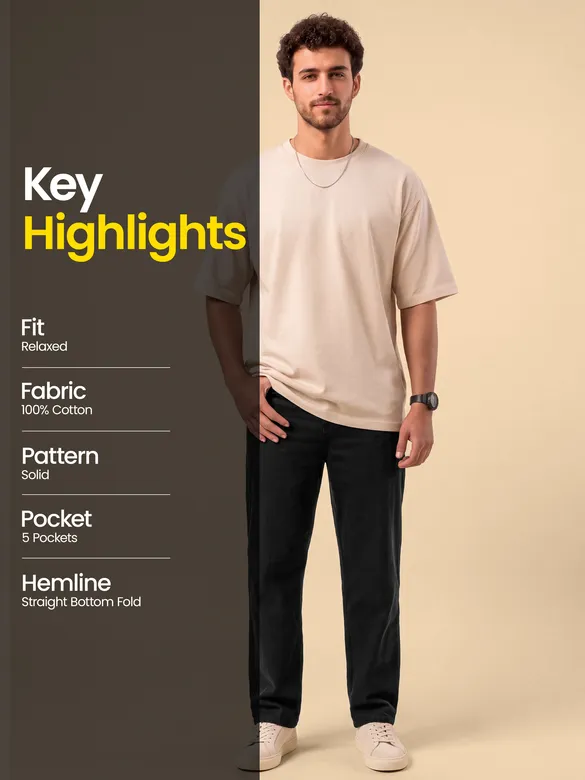 Black Relaxed Fit Pants