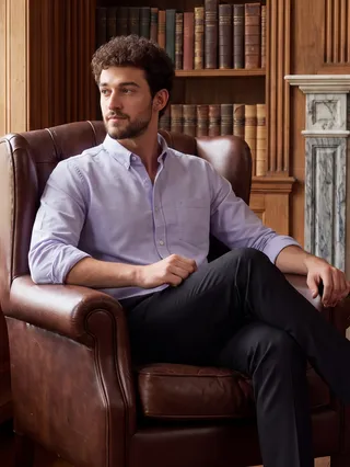 Lavender Oxford Plain Shirt