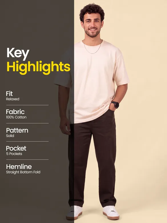 Chocolate Brown Relaxed Fit Pants