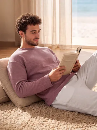 Mauve Recycled Full Sleeves Relaxed T-Shirt
