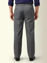 Steel Grey Striped Relaxed Fit Pants
