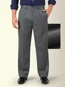 Steel Grey Striped Relaxed Fit Pants