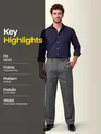 Steel Grey Striped Relaxed Fit Pants
