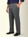 Steel Grey Striped Relaxed Fit Pants