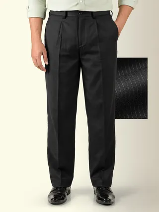 Black Striped Relaxed Fit Pants