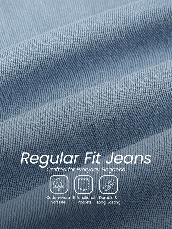 Icy Blue Regular Fit Jeans