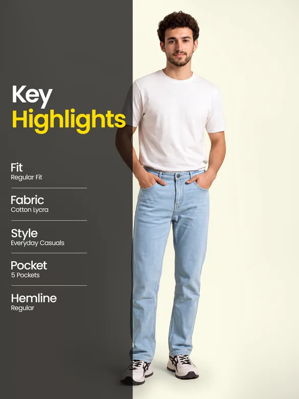 Icy Blue Regular Fit Jeans