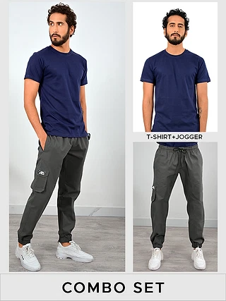 Plain T-shirt + Jogger Combo Set