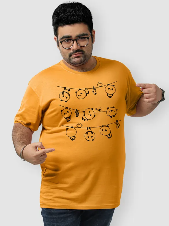 Hanging Panda Plus Size T shirts