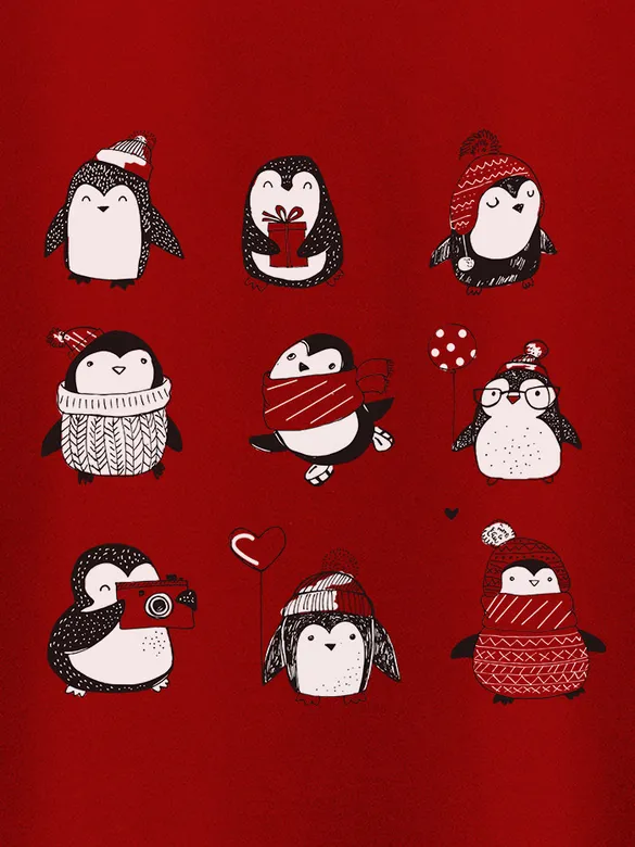 Holiday Penguin Plus Size T shirts
