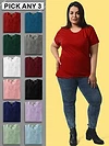 Pick Any 3- Womens Plain Plus Size T-shirt Combo, 