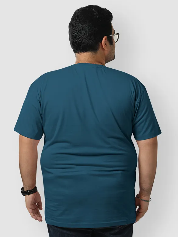 Plain Teal Blue Plus Size T-Shirt